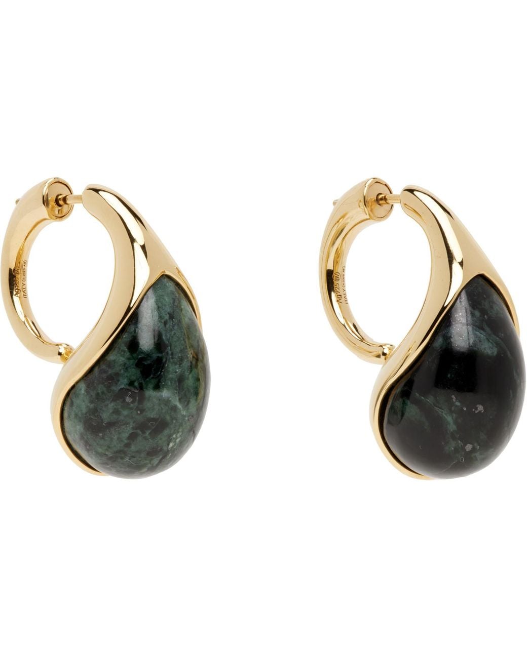 Bottega Veneta Metallic Drop Marble Earrings