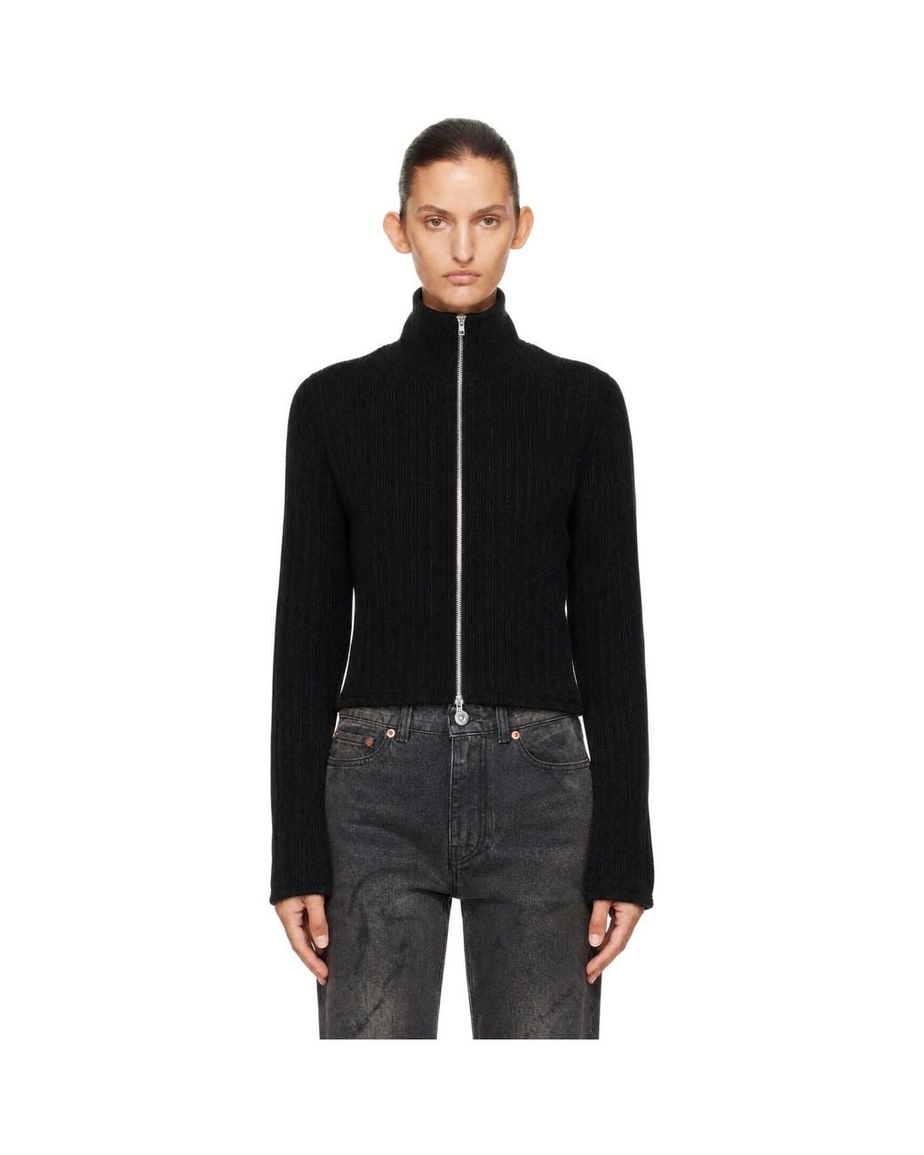 Our Legacy Black Slim Zip Longsleeve Sweater