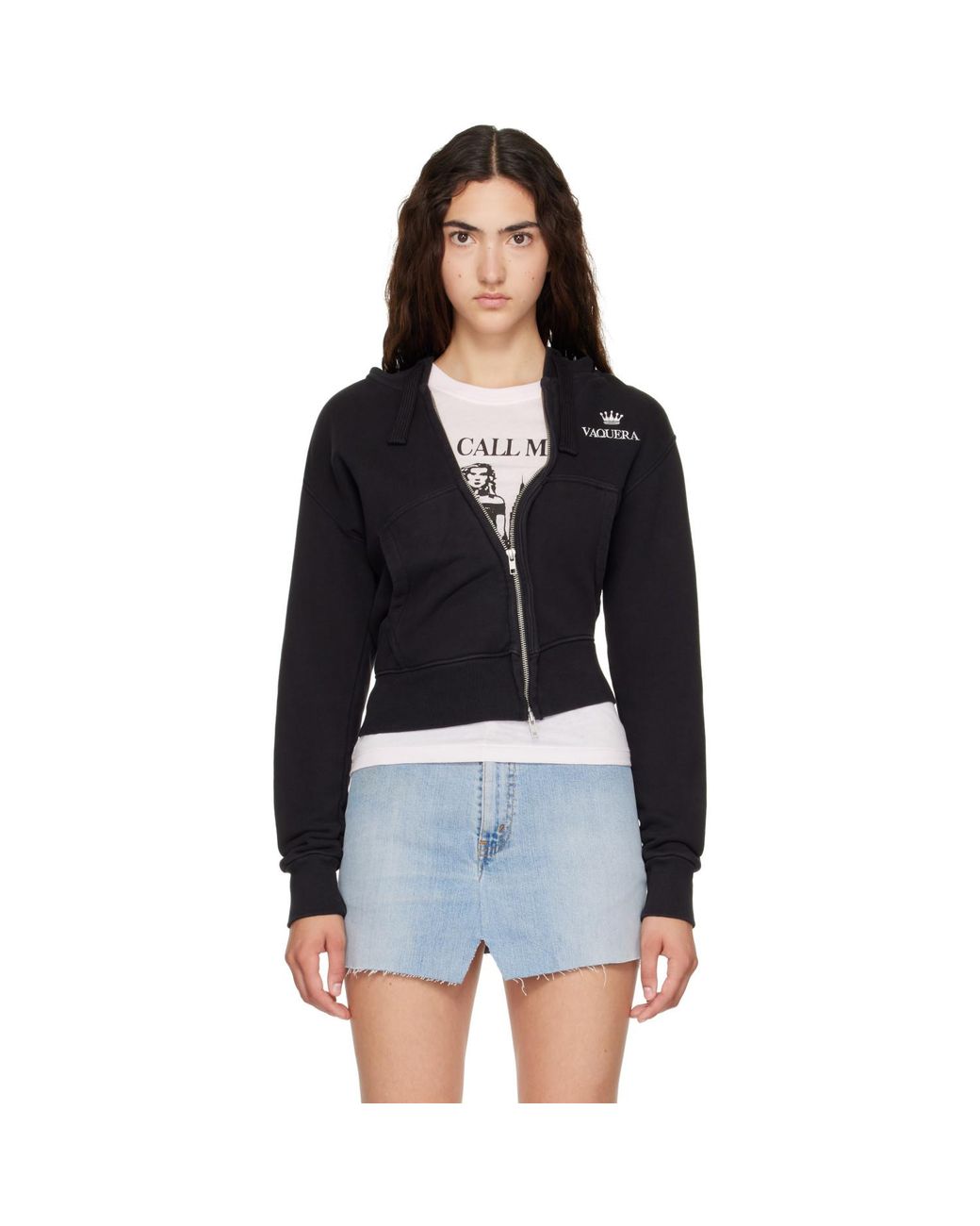 VAQUERA Black Twisted Zip Hoodie