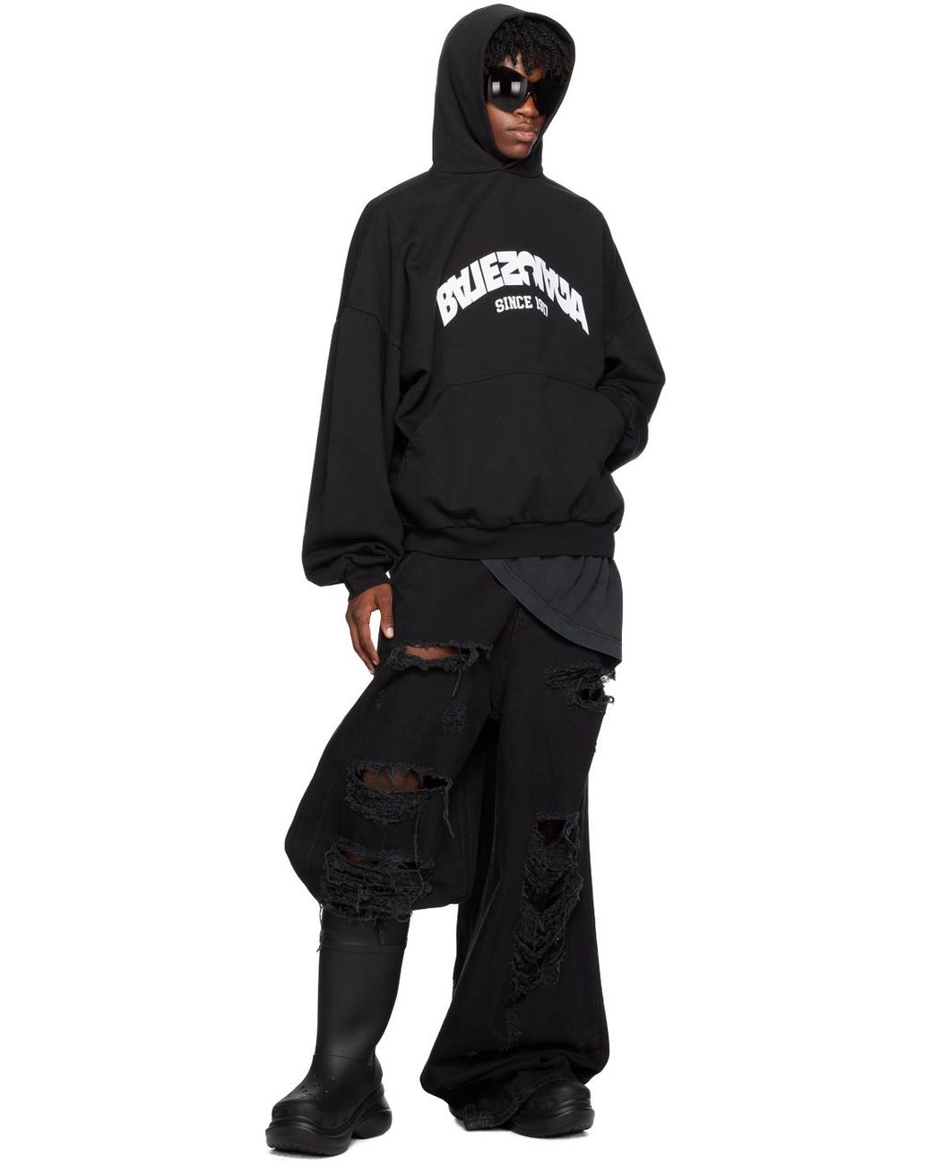送料込直営店+BALENCIAGA+BACK FLIP ROUND HOODIE オーバーsize Balenciaga Back Flip Round Hoodie in Black for Men | Lyst
