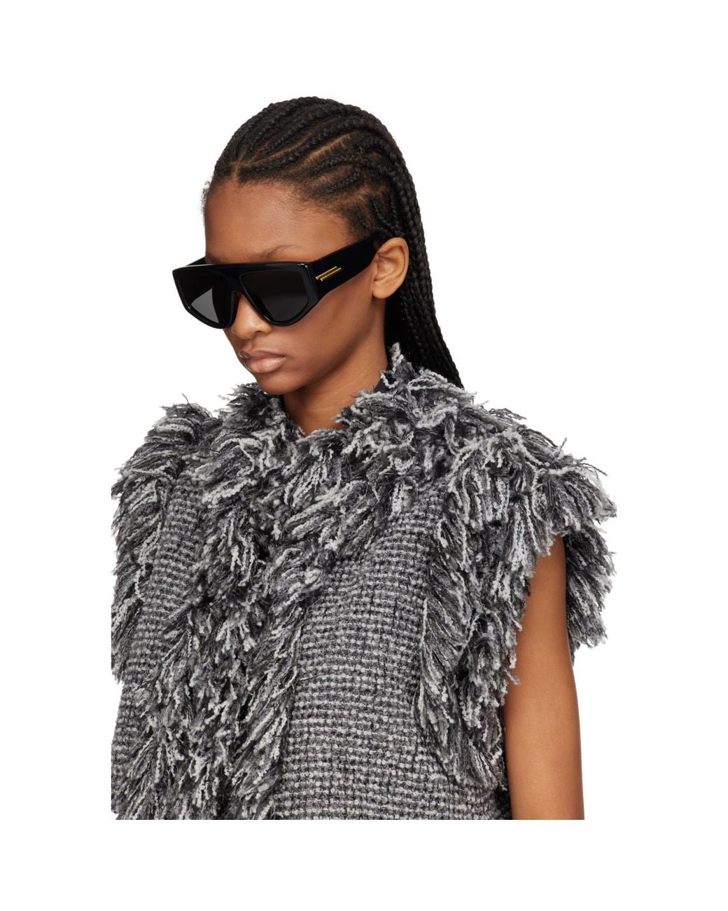 Bottega Veneta Gray Classic Shield Sunglasses