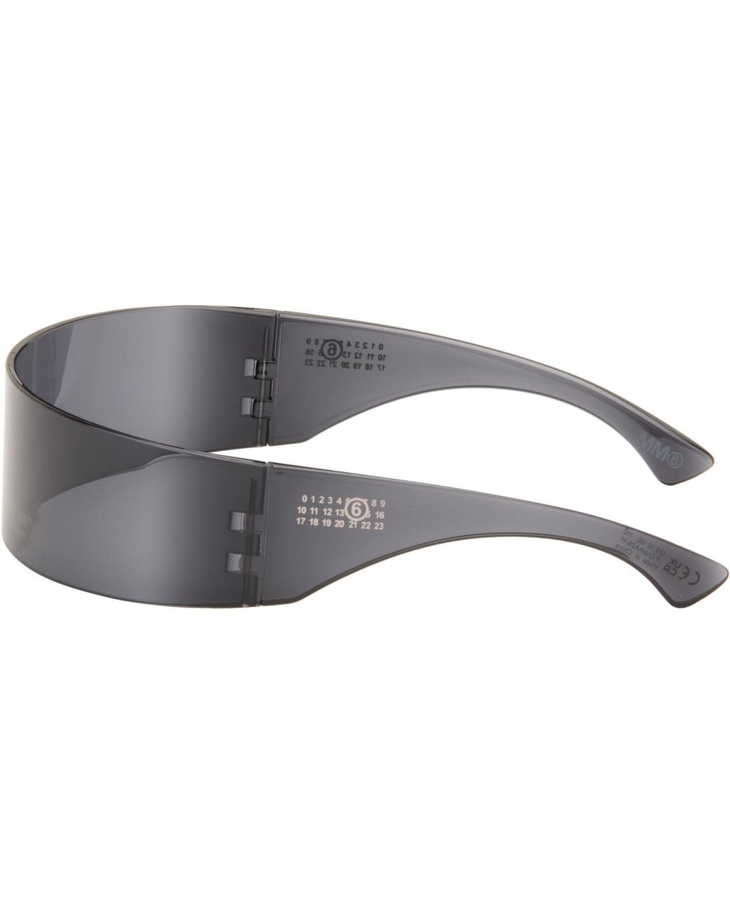 MM6 by Maison Margiela Black Shield Sunglasses