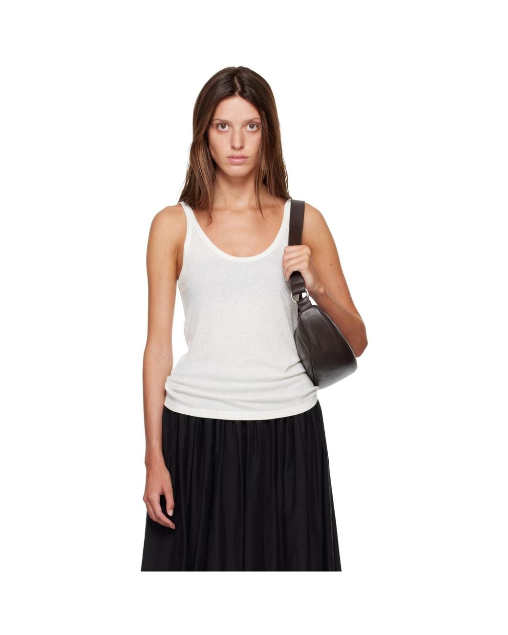 Loulou de Saison White Off- Roni Rib Jersey Tank Top