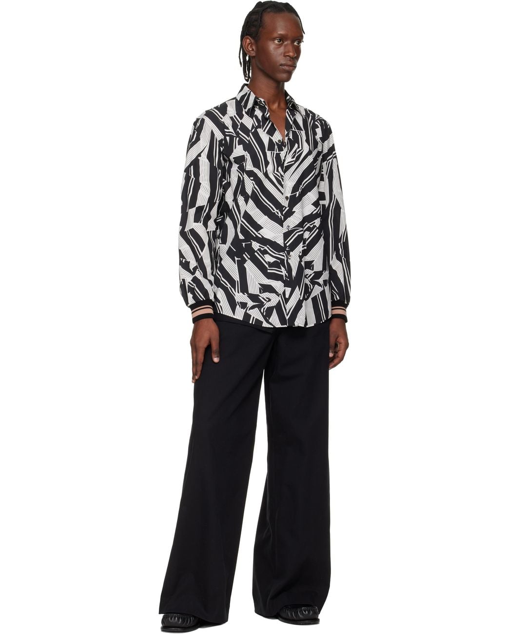 Dries Van Noten Black Poplin Shirt for men