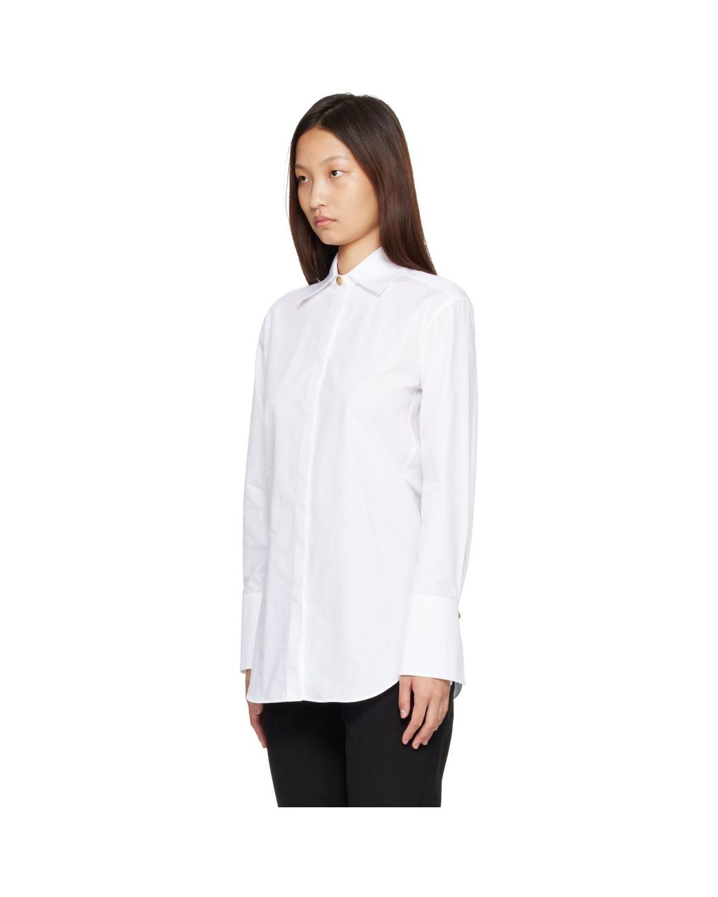 Balmain White Cotton Poplin Shirt