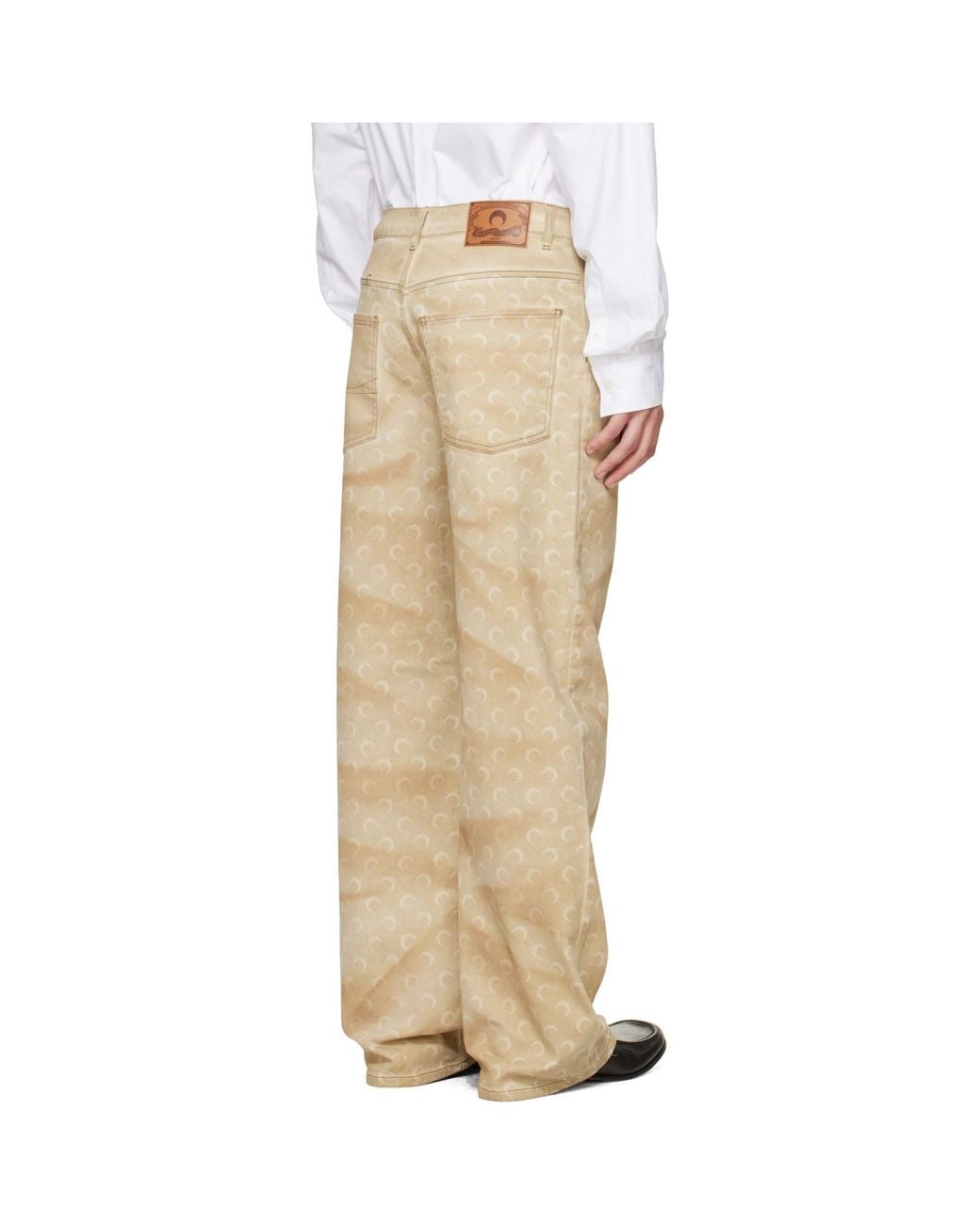 MARINE SERRE Natural Faded Moon Denim Straight Jeans for men