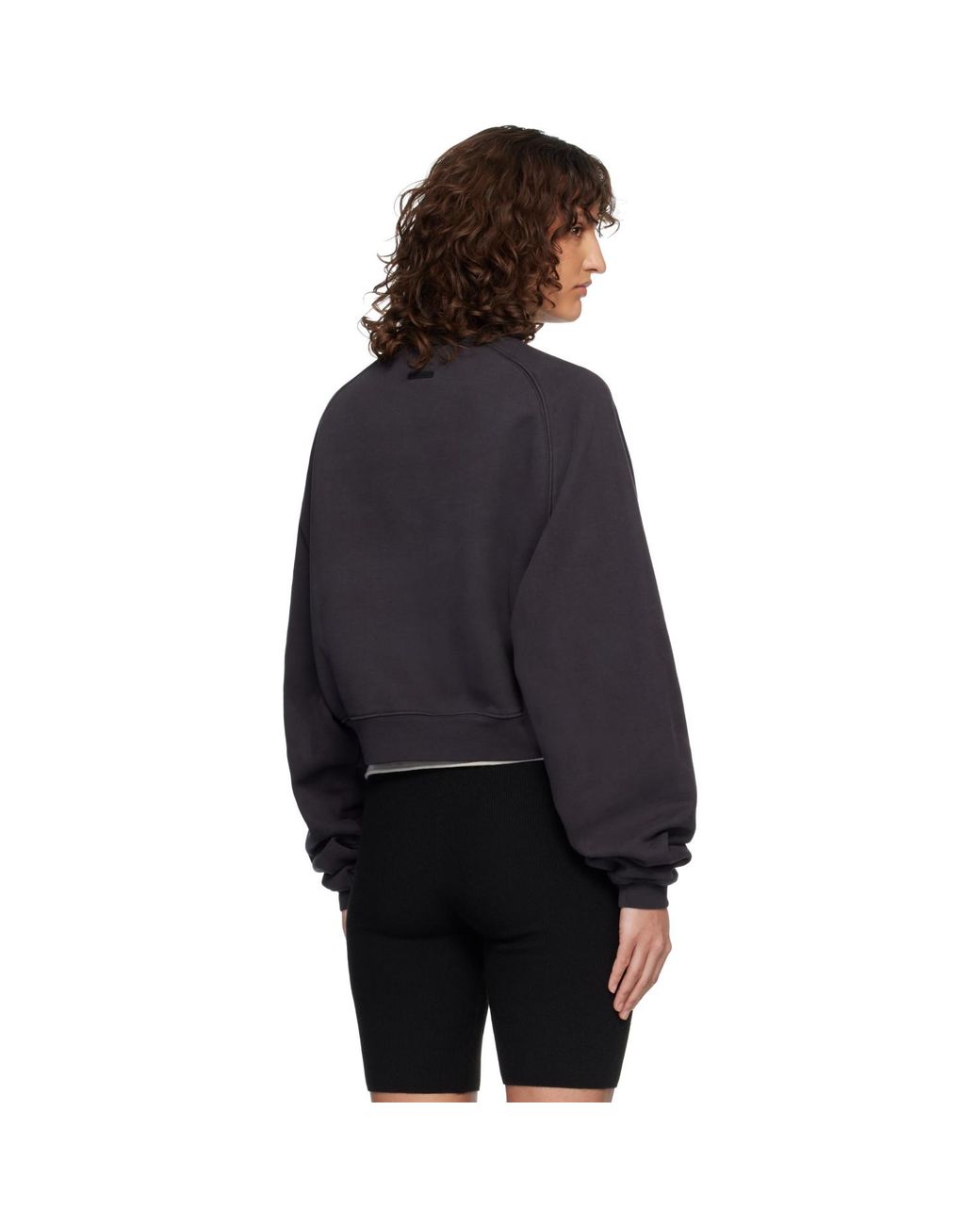 Fear Of God Black Campus 90's Cropped Raglan Sweatshirt