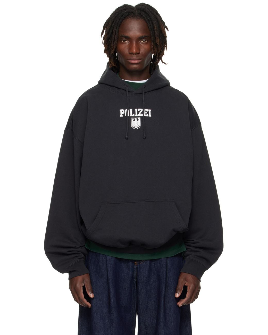 Vetements 'Polizei' Oversized Hoodie in Blue for Men | Lyst