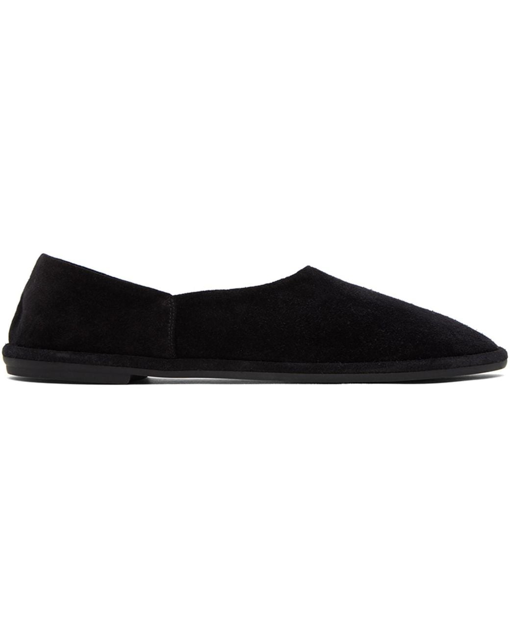 The Row Canal Slip-on Black Suede Loafers