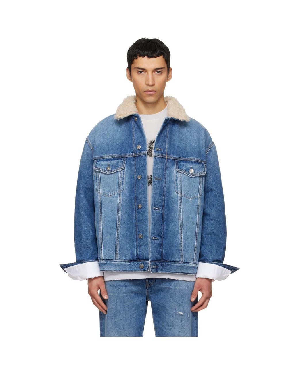 Acne Blue Faded Denim Jacket for men