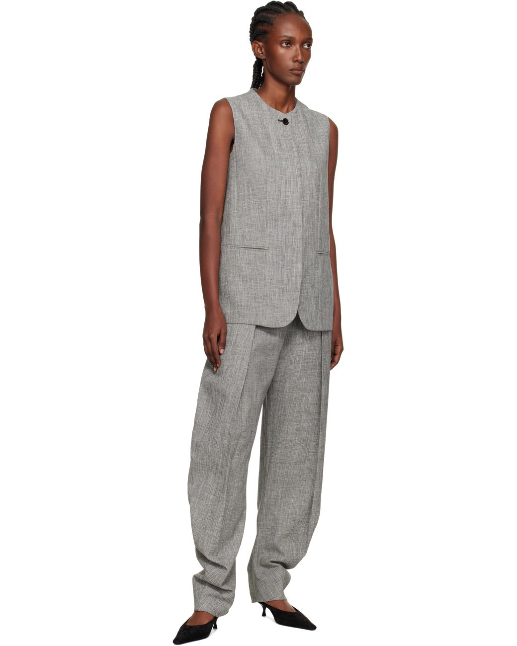 Lanvin Black Button Vest