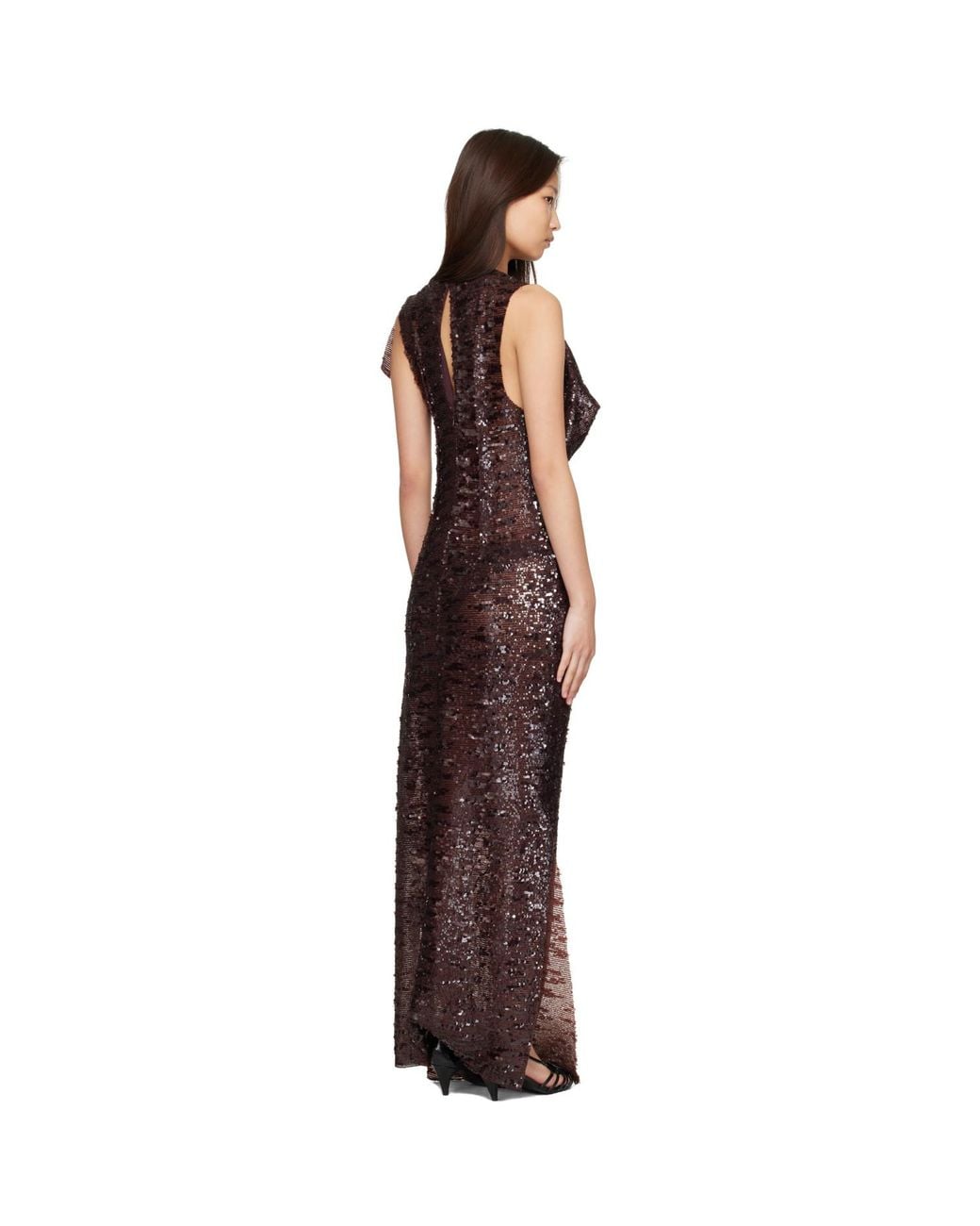 Edward Cuming Purple Droopy Drape Gown Maxi Dress