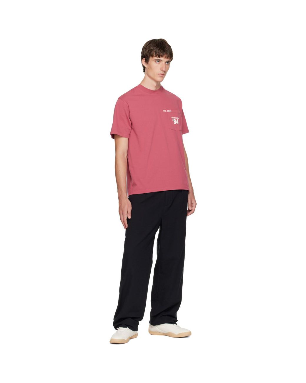 Palmes Black Wide Pleated Suit Trousers for men