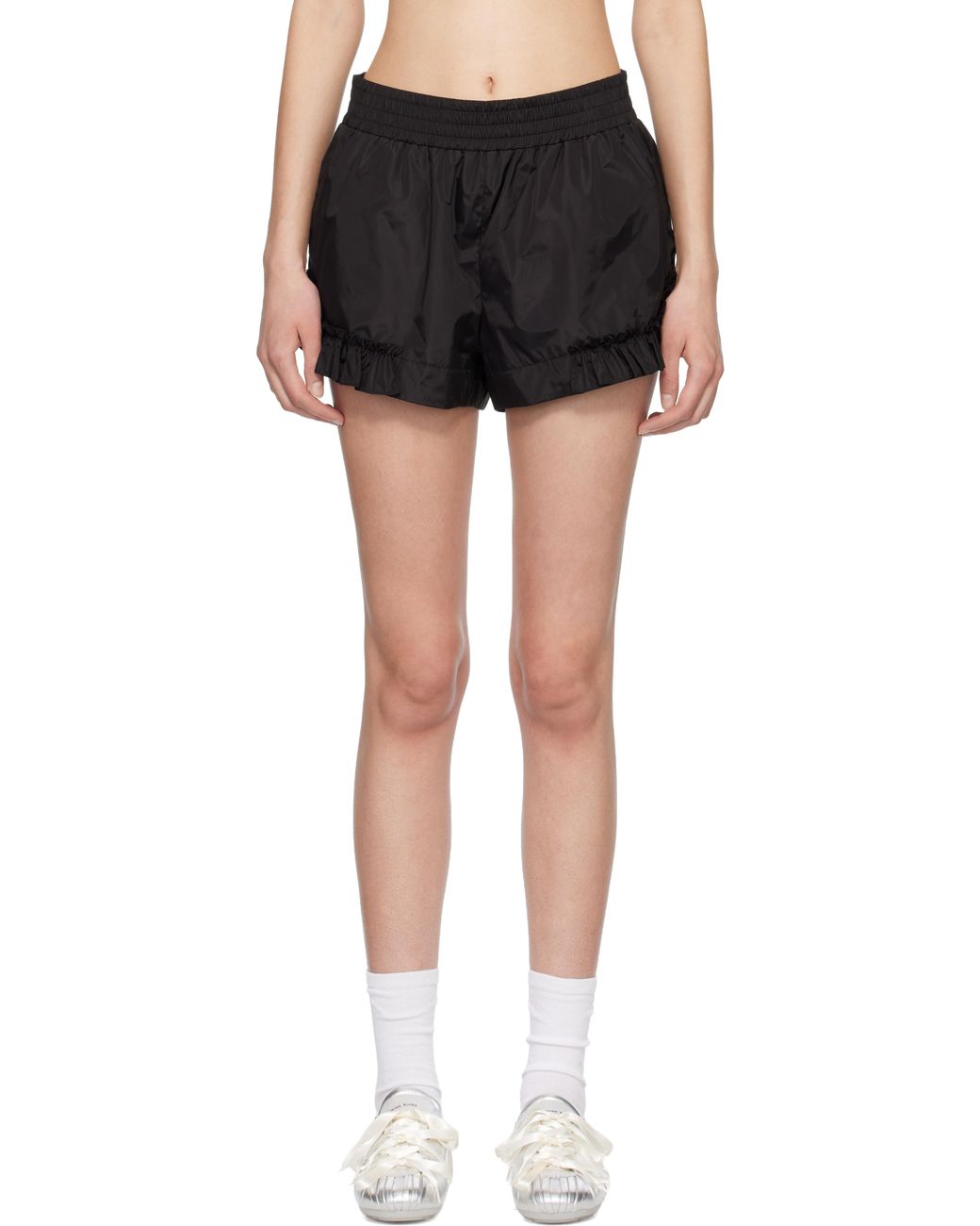 Simone Rocha Black Frill Track Shorts