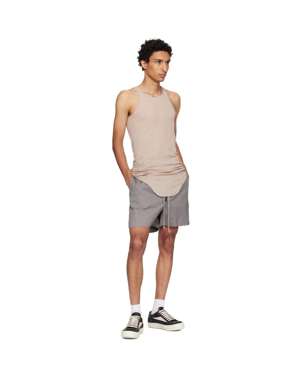 Rick Owens Natural Taupe Tower Basic Rib Tank Top for men
