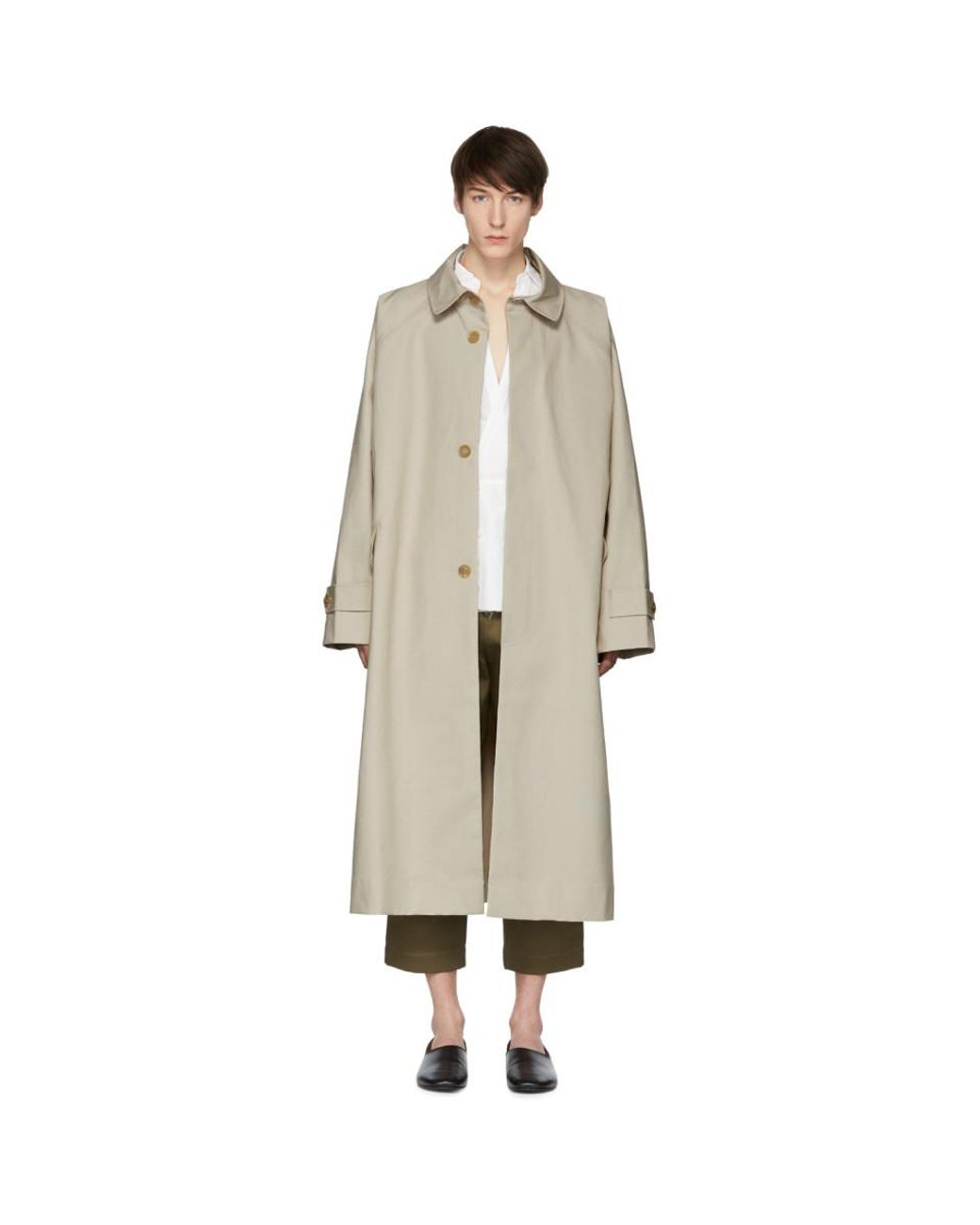 Hed Mayner Beige Cotton Trench Coat in Natural for Men | Lyst Canada