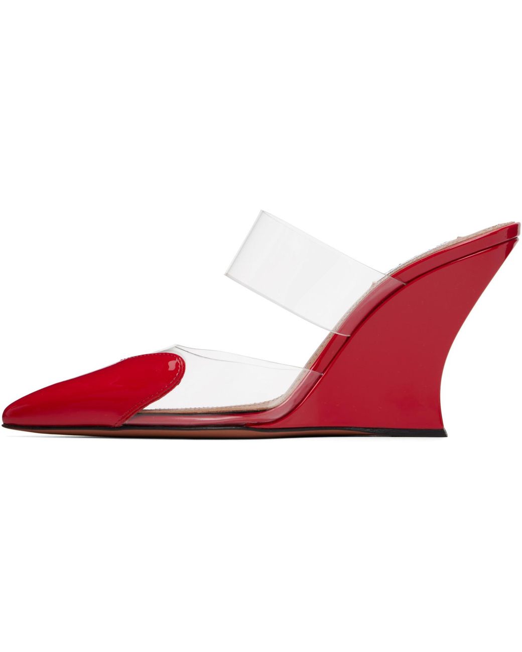 Alaïa Red 'Le Cœur' Wedge Mule Heels