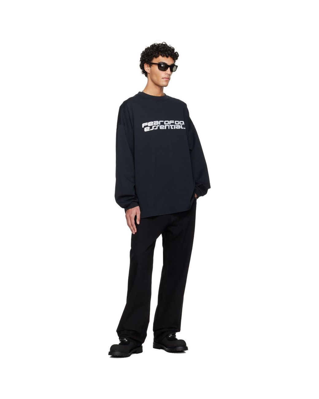 Fear Of God Black Holiday Ponte 90S Long Sleeve T-Shirt for men