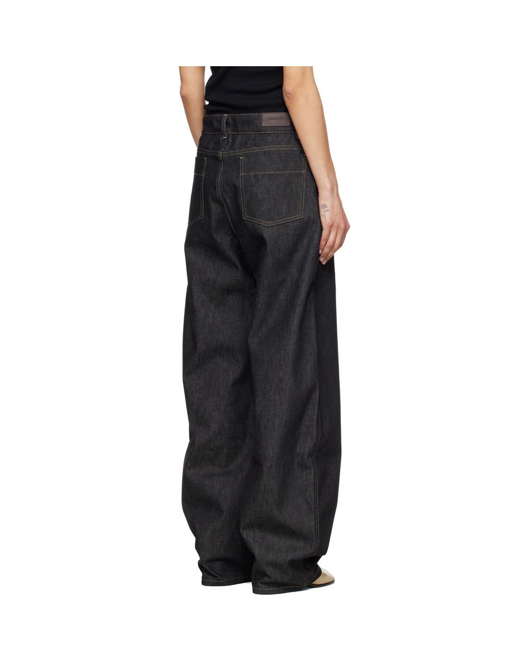 Lemaire Black High Waisted Curved Jeans