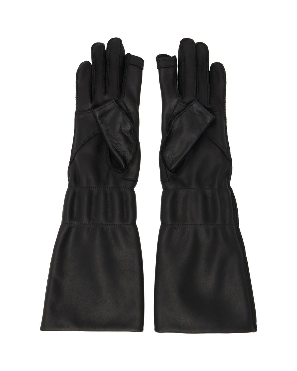 Rick Owens Black Tower Cuffed Gloves