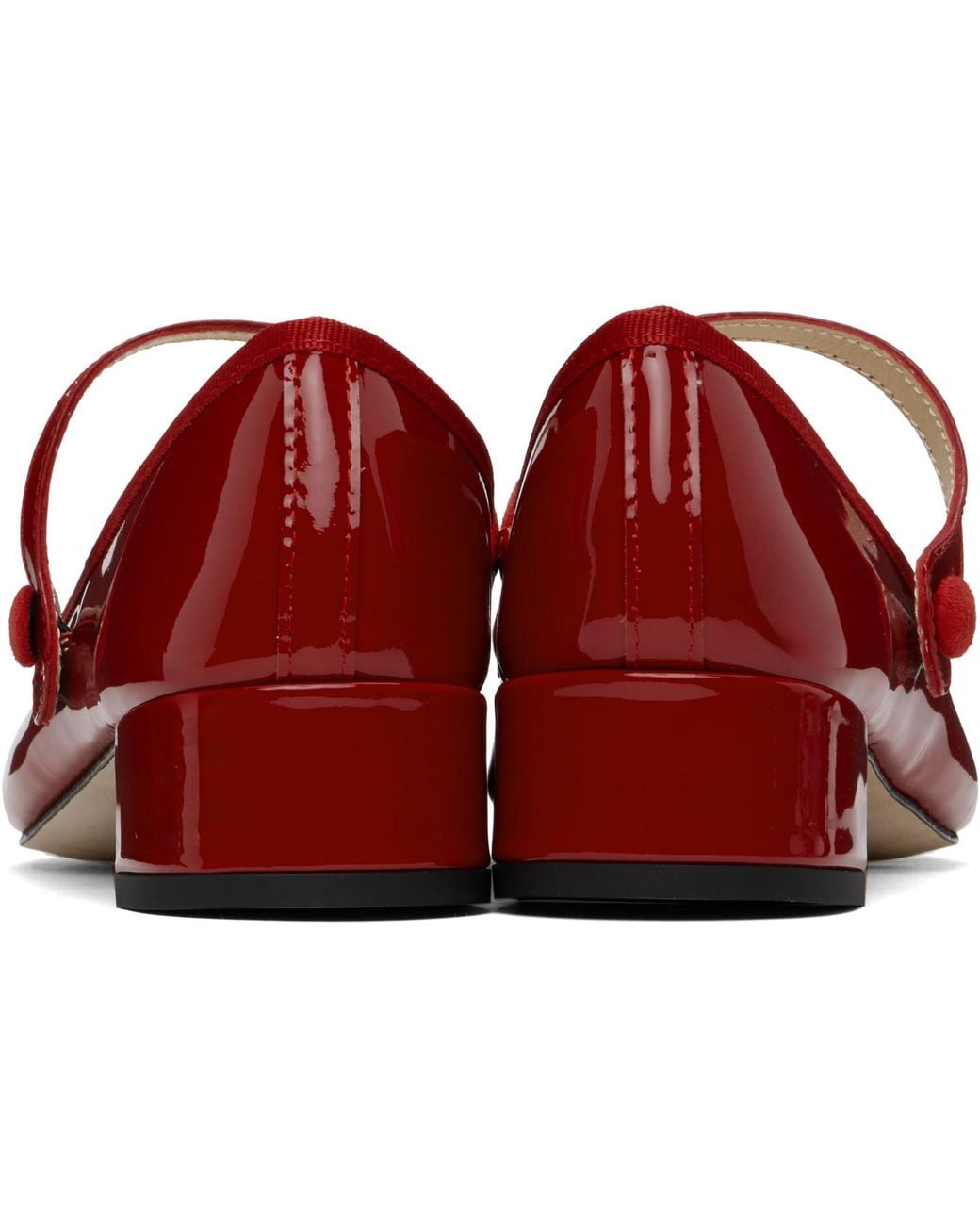Repetto Red Rose Mary Jane Heels