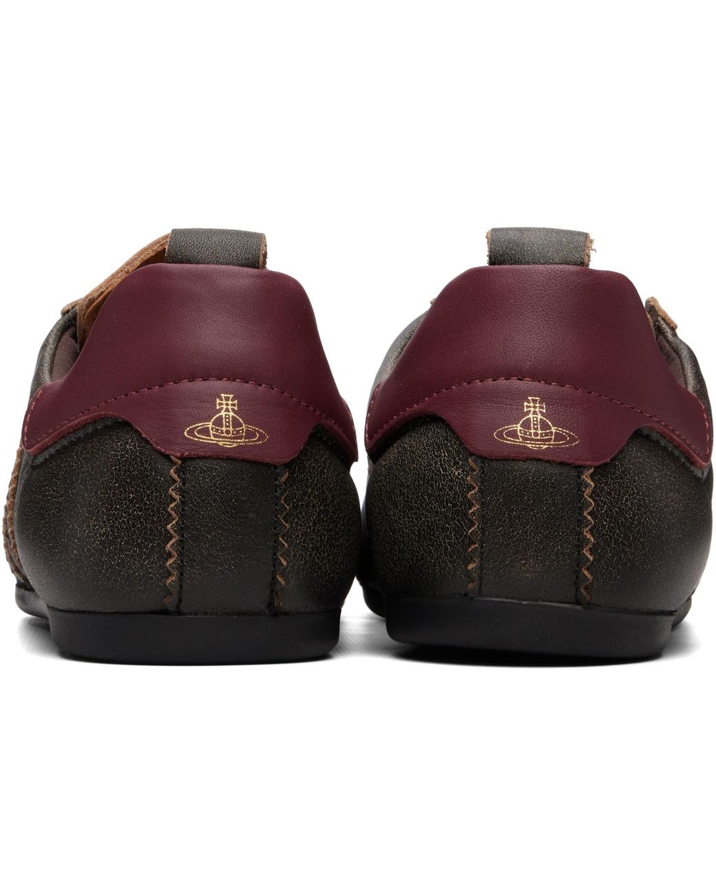 Vivienne Westwood Black Burgundy Drunken Sneakers
