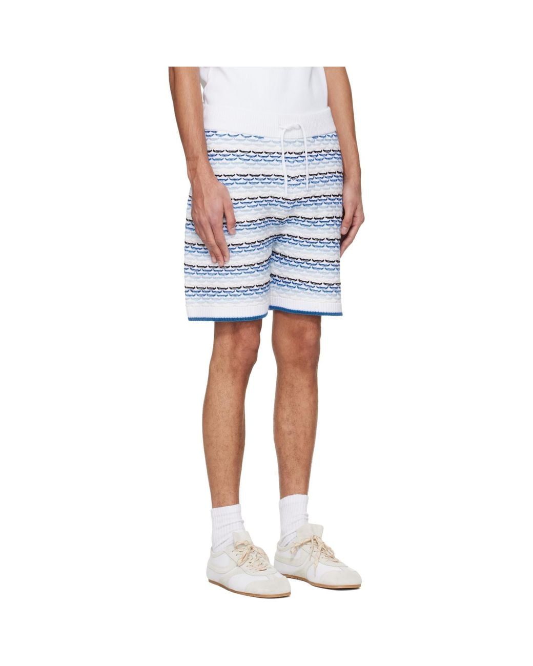 Casablanca Blue Tuck Stitch Shorts for men