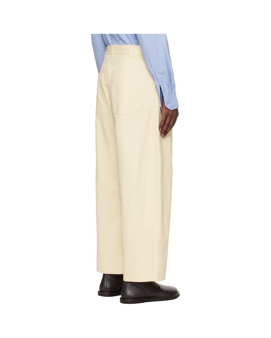 Studio Nicholson Natural Off- Sorte Trousers for men