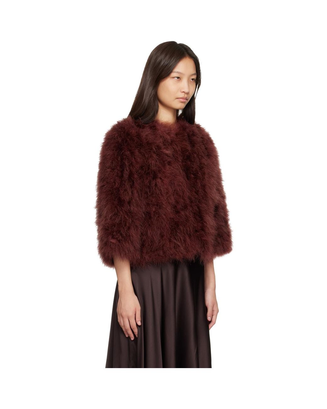 Yves Salomon Red Feather Jacket