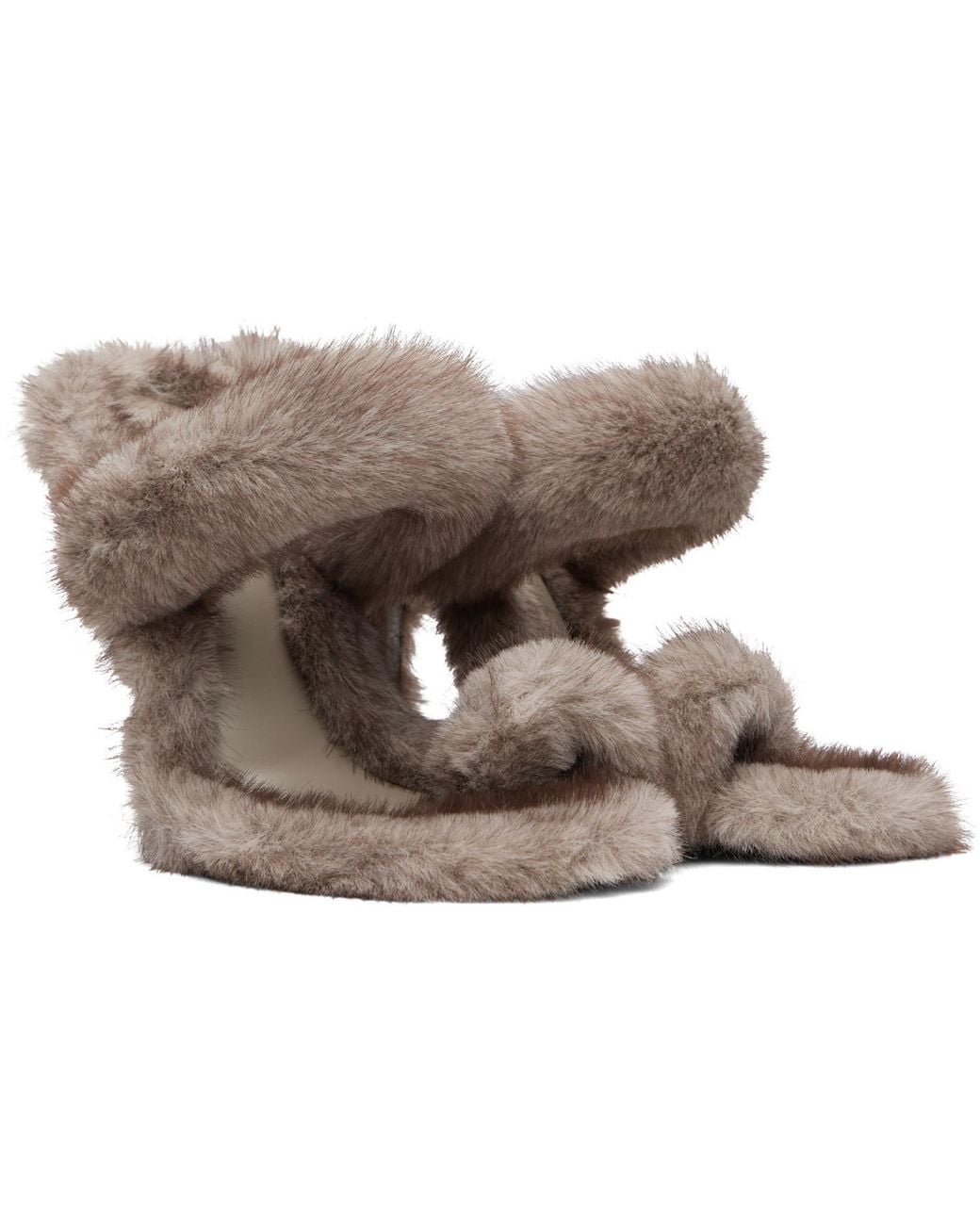 Alexander Wang Gray Paloma 105Mm Faux-Fur Sandals