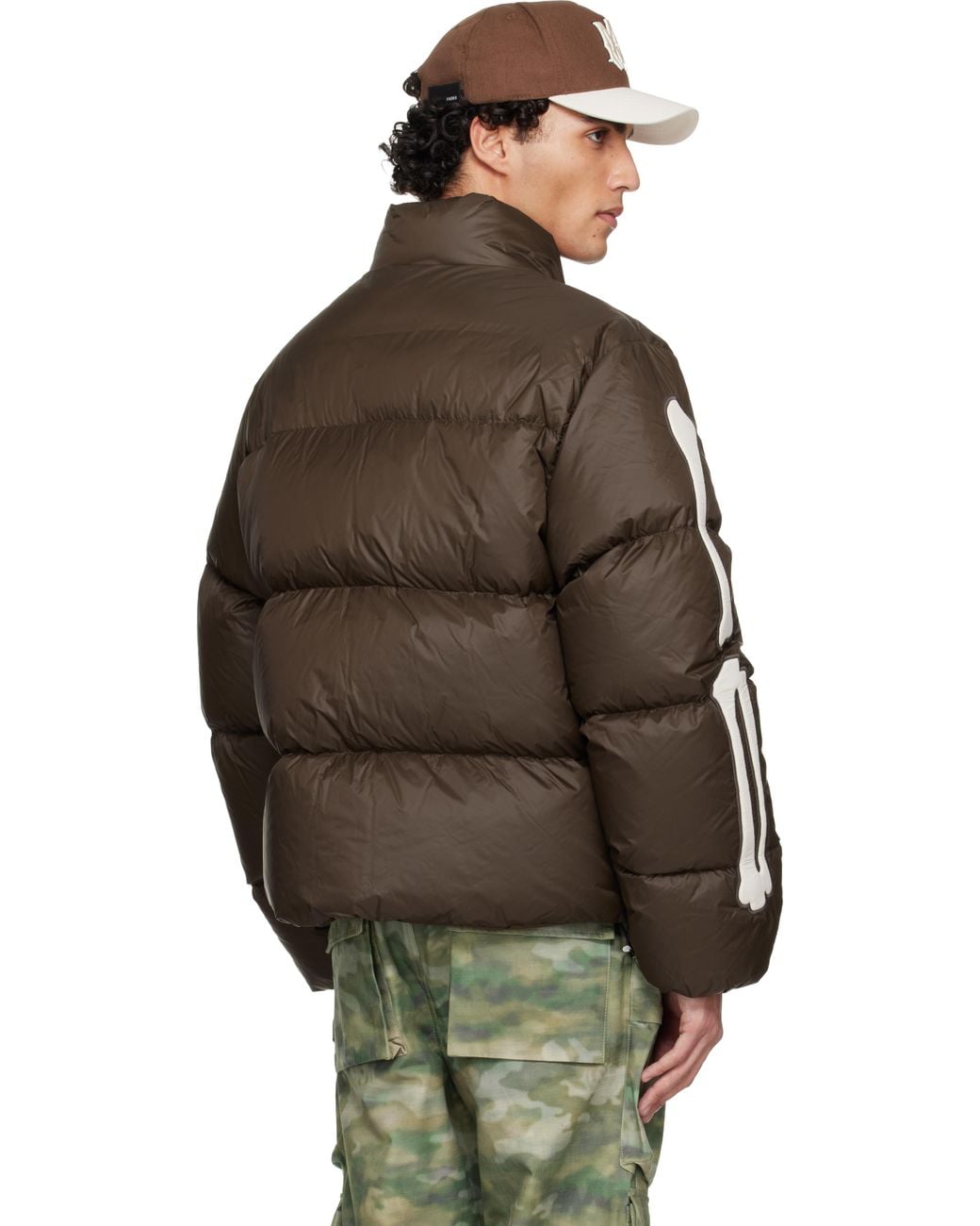 Amiri Brown Bones Down Jacket for men