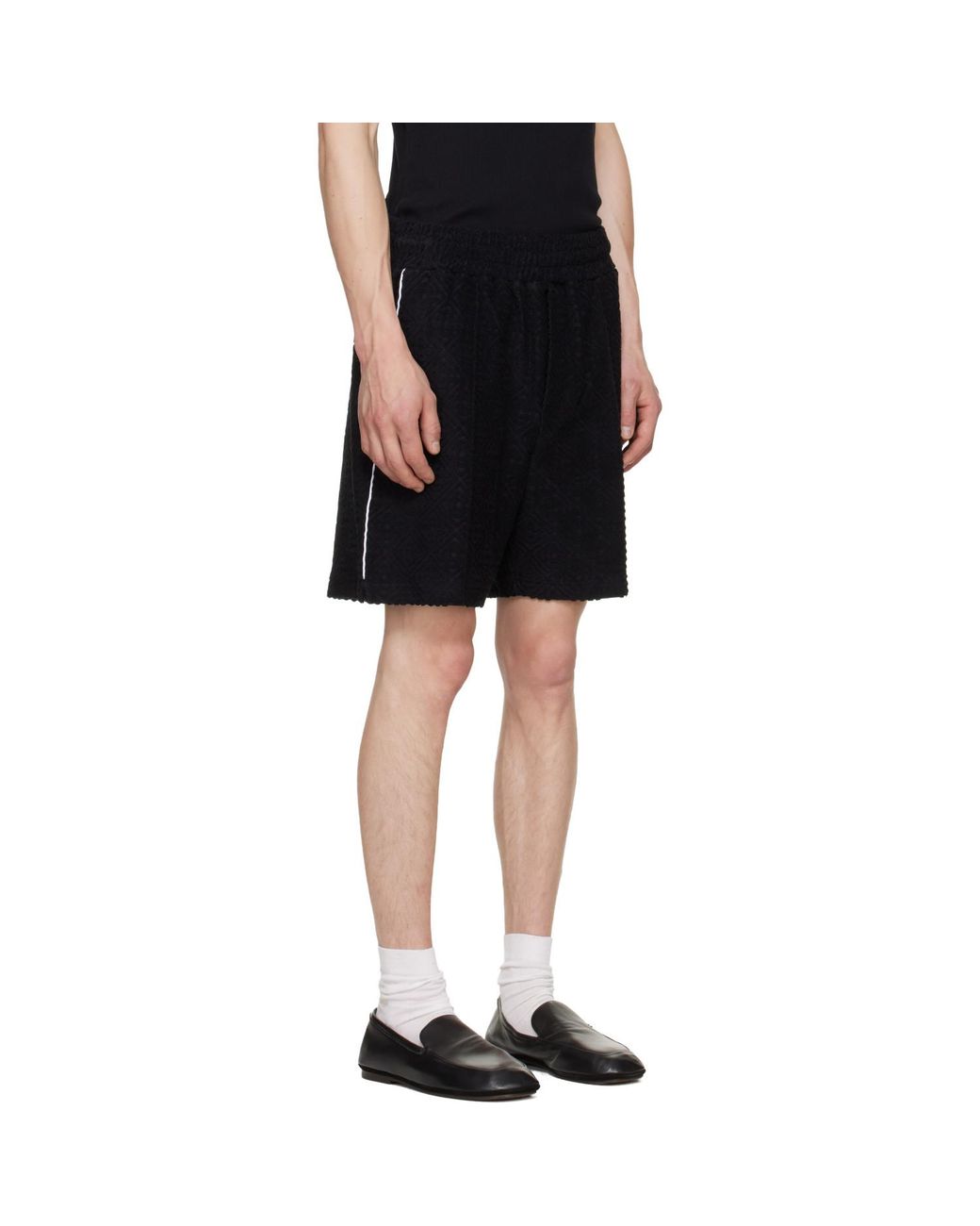 Casablanca Black Towelling Shorts for men