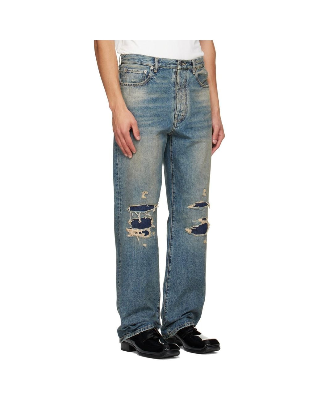 Maison Margiela Blue Distressed Denim Jeans for men