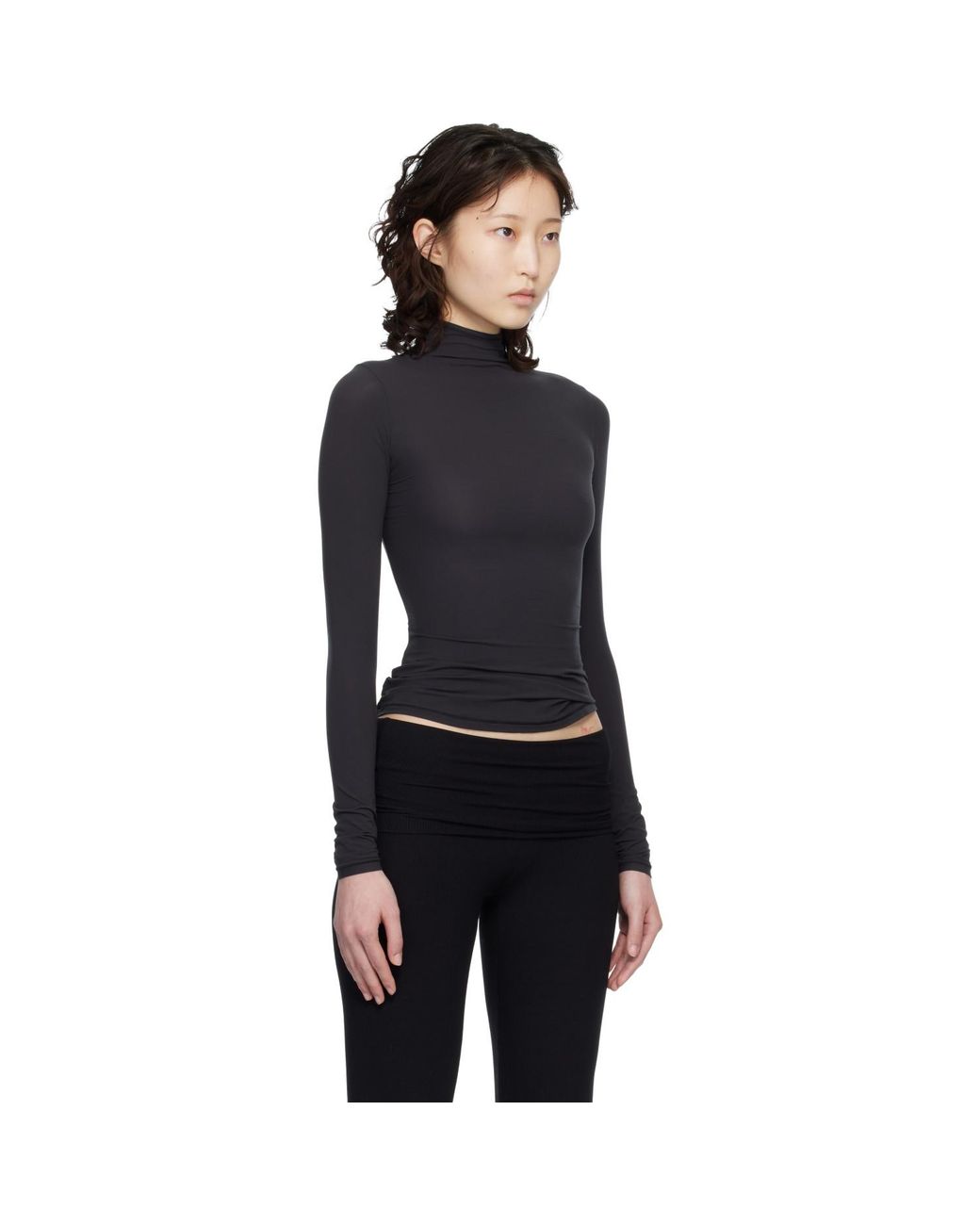 Skims Black Fits Everybody Turtleneck Top