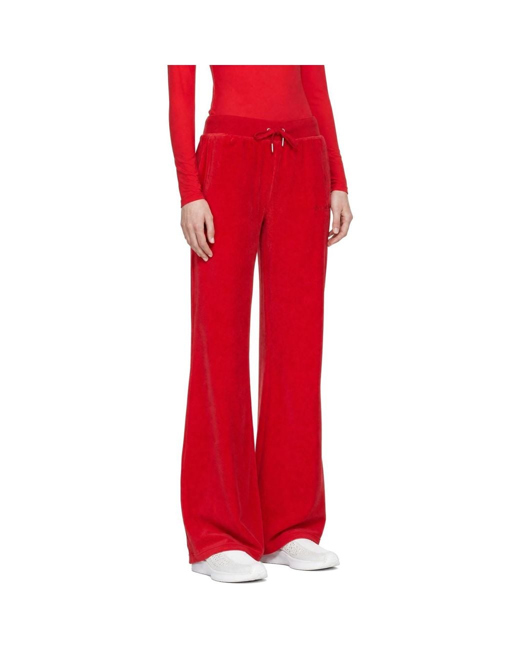Sporty & Rich Red Signature Logo Krystal Sweatpants