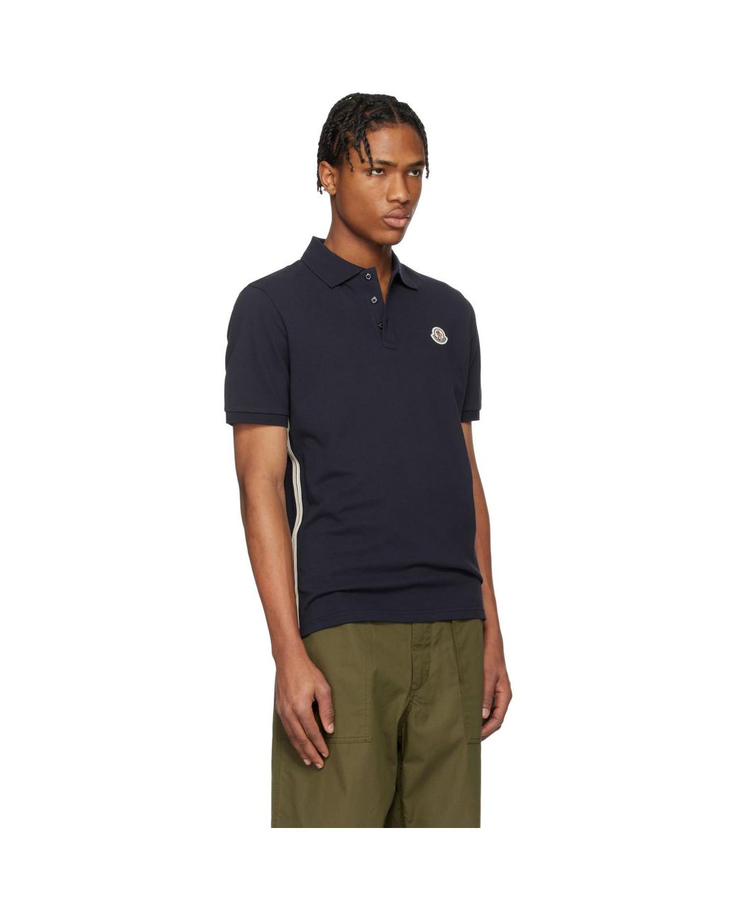 Moncler Blue Archivio Ss Polo for men