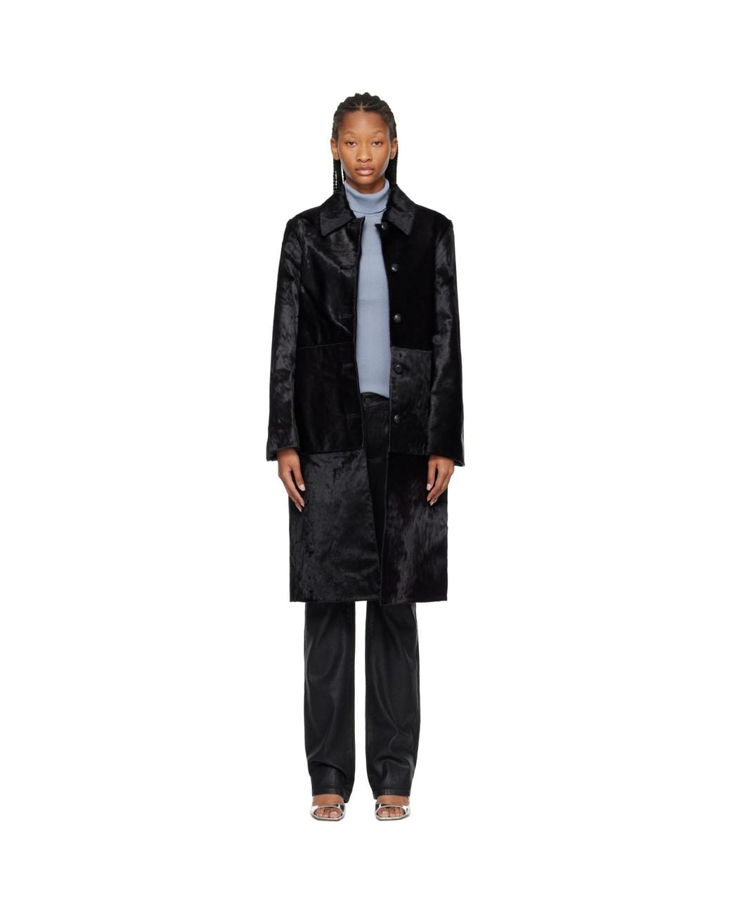 Rohe Black Pony Hair Coat