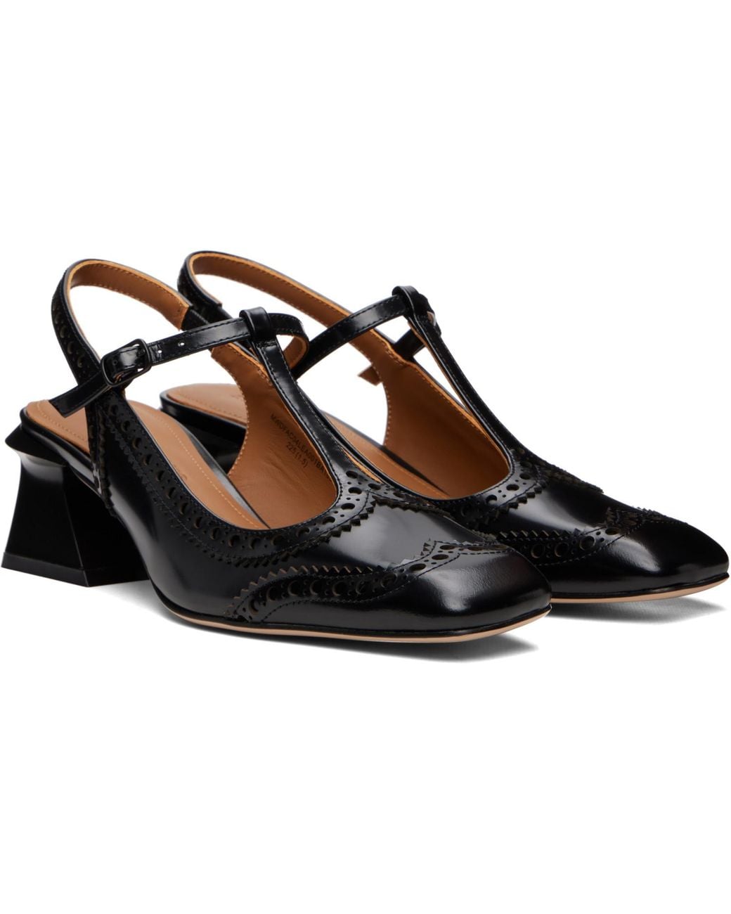 ShuShu/Tong Black Square Toe Open Back Heels