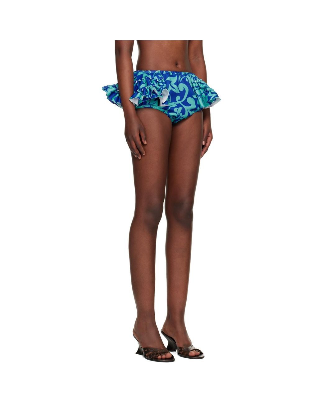 Dries Van Noten Blue Ruffled Briefs