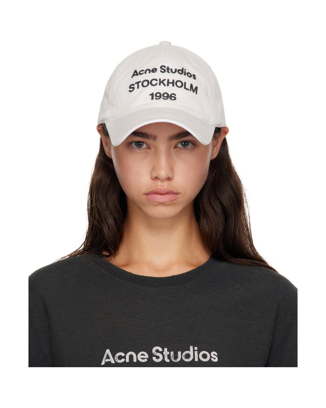 Acne Black Off- '1996' Logo Baseball Cap