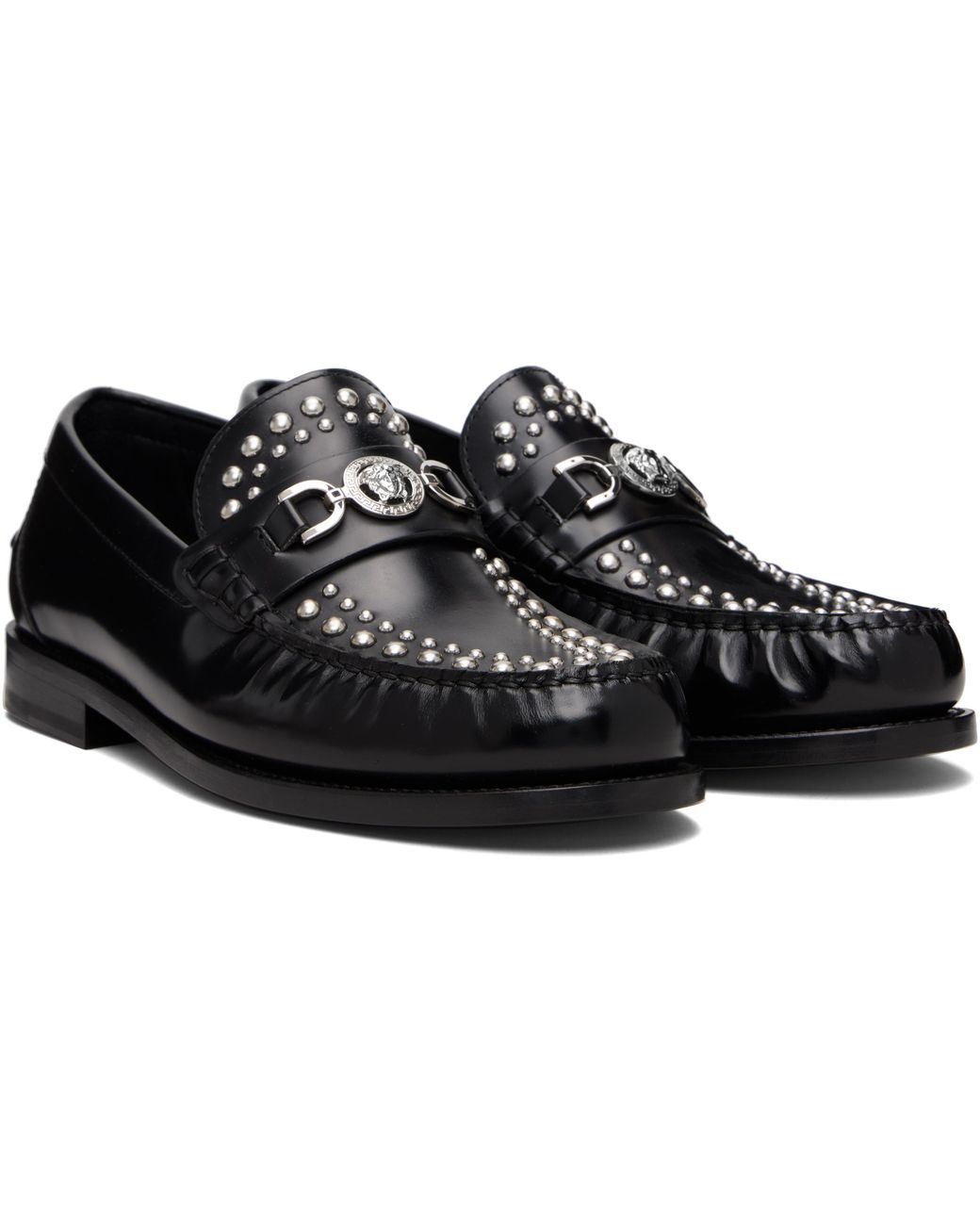 メンズ Versace ブラック メドゥーサ '95 エンベリッシュド ローファー Black