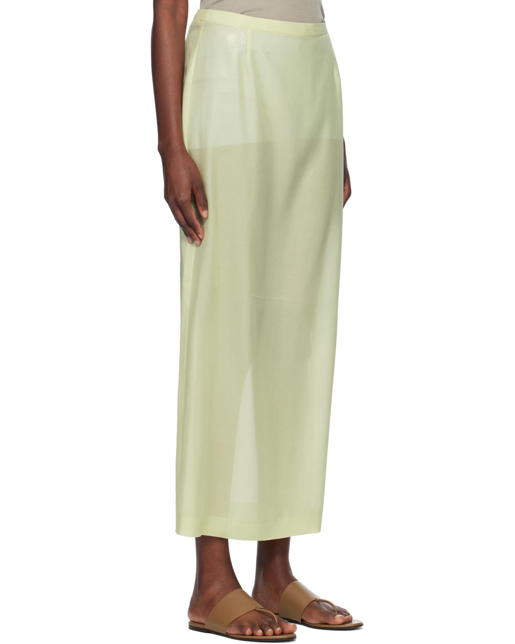 AURALEE Foil Printed Silk Lawn Maxi Skirt in Natural | Lyst