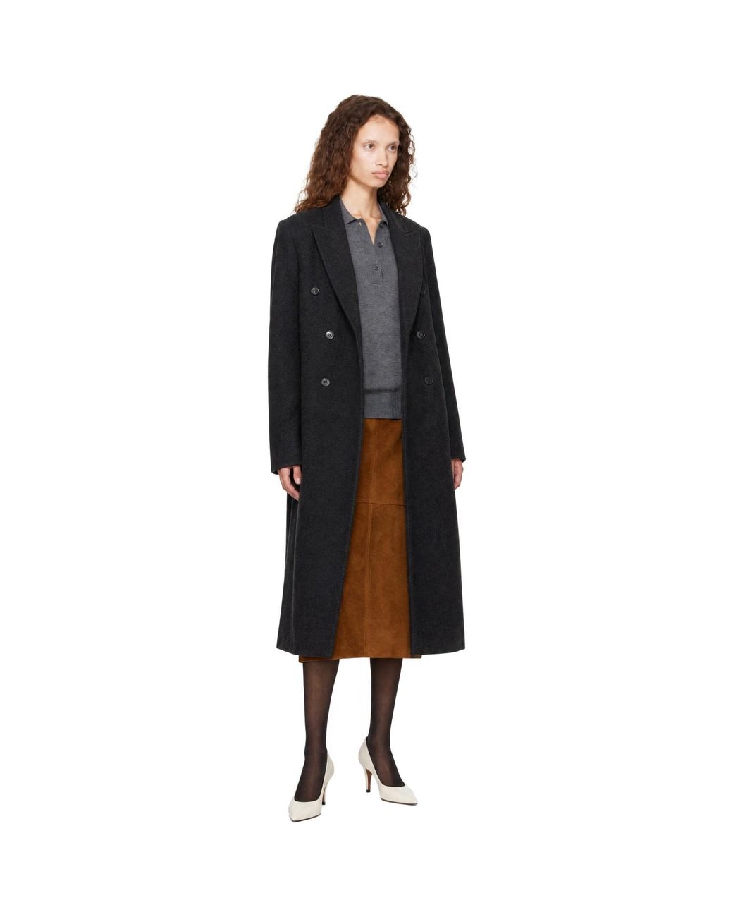 Loulou de Saison Black Rosco Double Breasted Long Coat