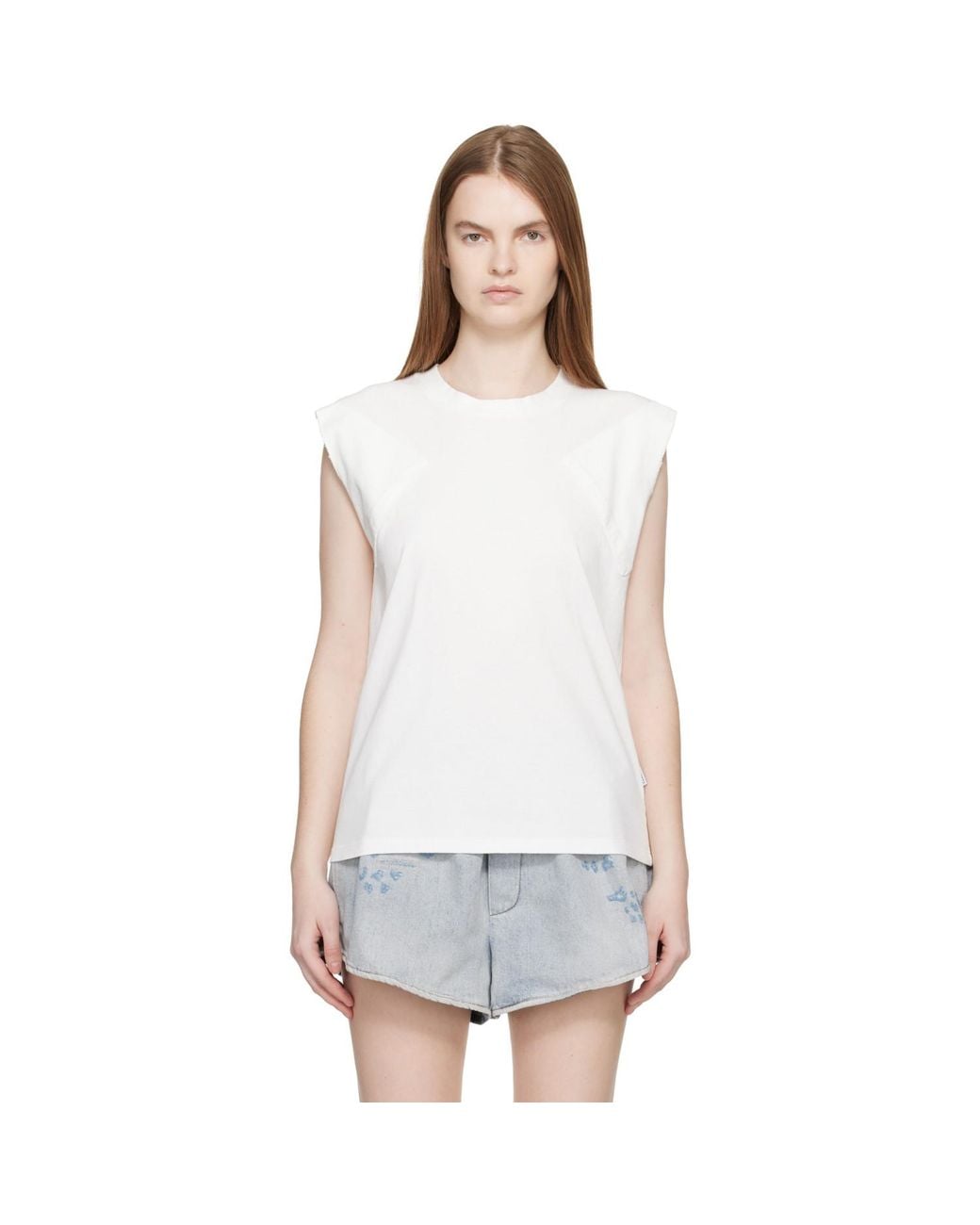 MM6 by Maison Margiela White Off- Tank Top