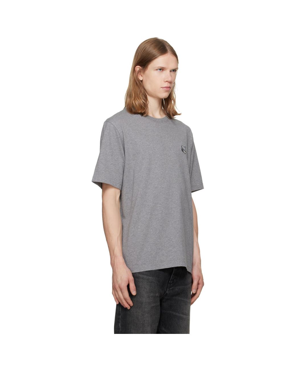 Maison Kitsuné Gray Fox Head Comfort T-Shirt for men