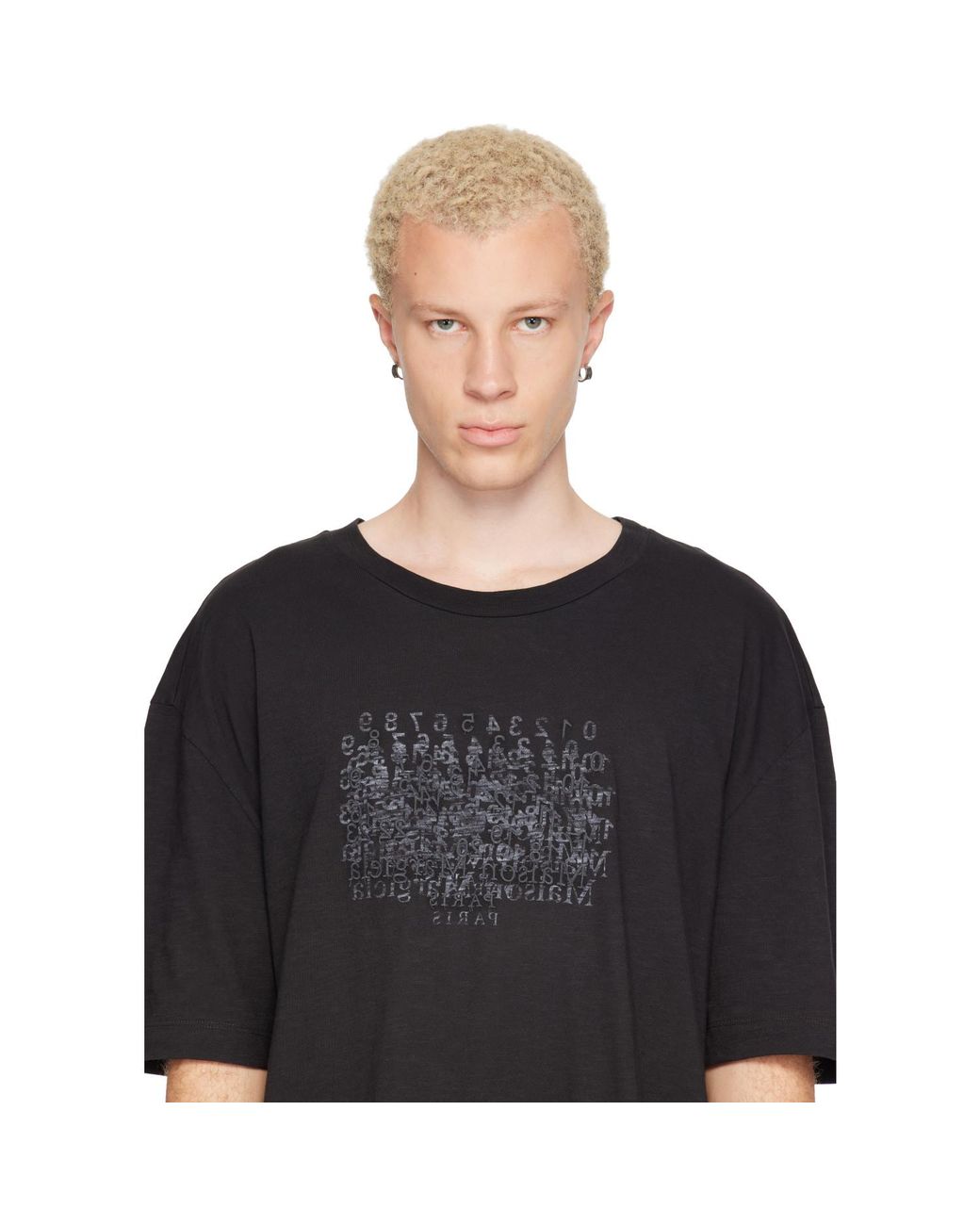MM6 by Maison Margiela White Numeric Hoop Earrings for men