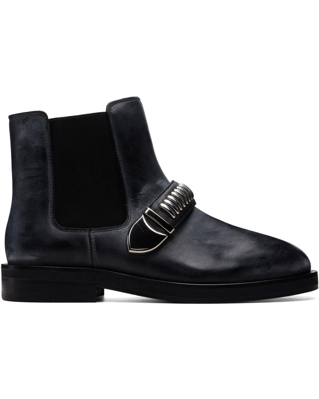 Bluemarble Black Studded Chelsea Boots for men