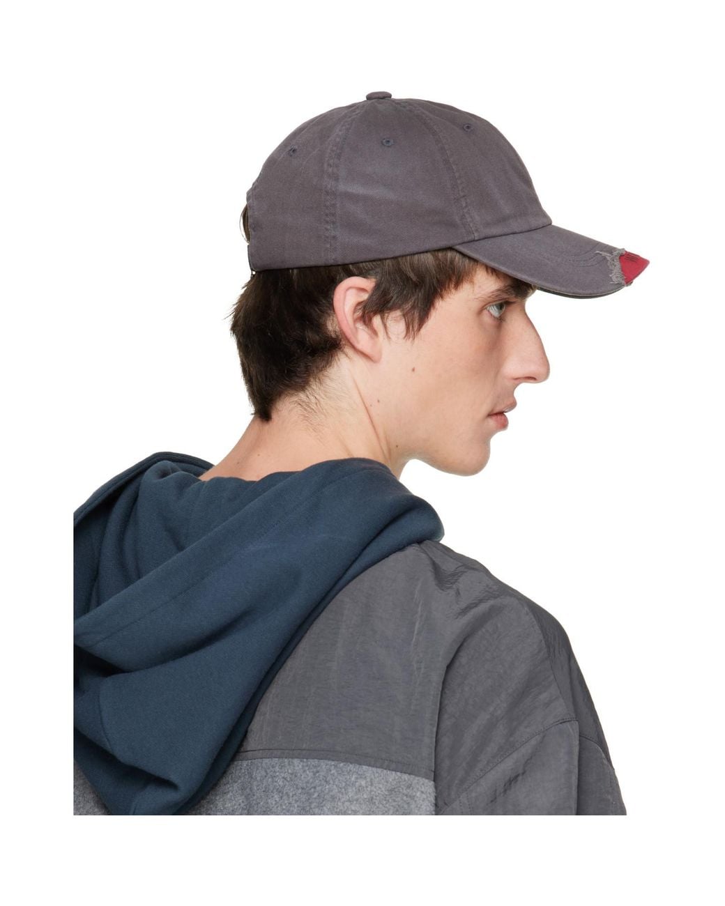 we11done Blue Distressed Cap for men