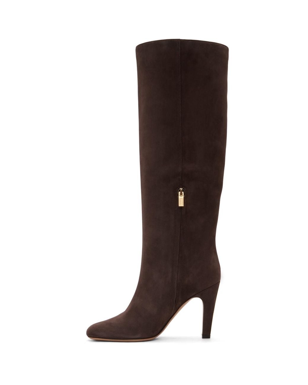 Ferragamo Brown Detailed Metal Heeled Tall Boots