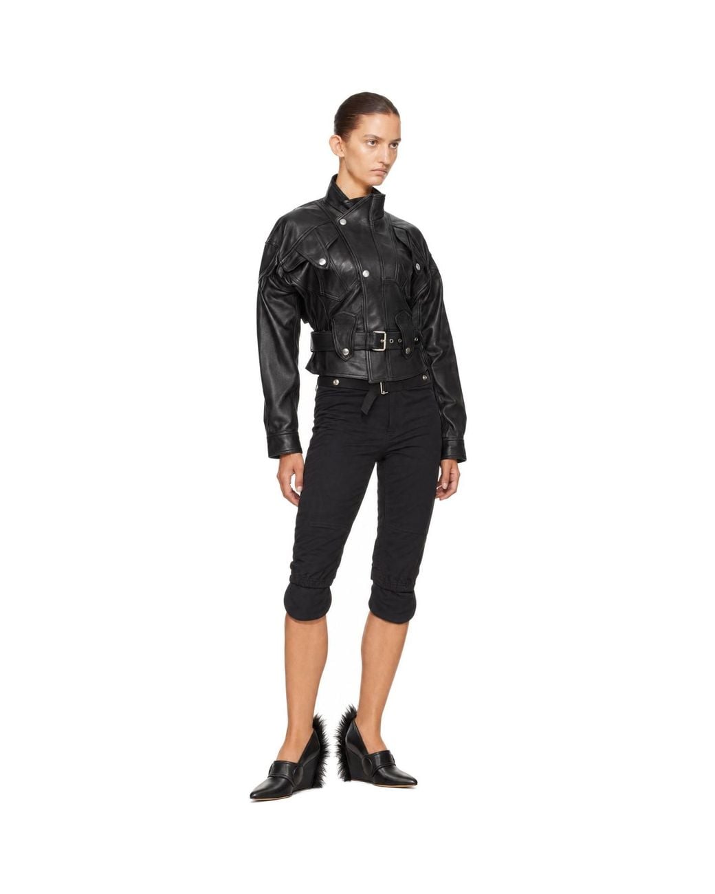 VAQUERA Black Fringe Leather Jacket
